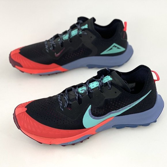 NEW Nike Air Zoom Terra Kiger 7 Men's Trail Running Shoes Black Red Turq - Picture 2 of 12